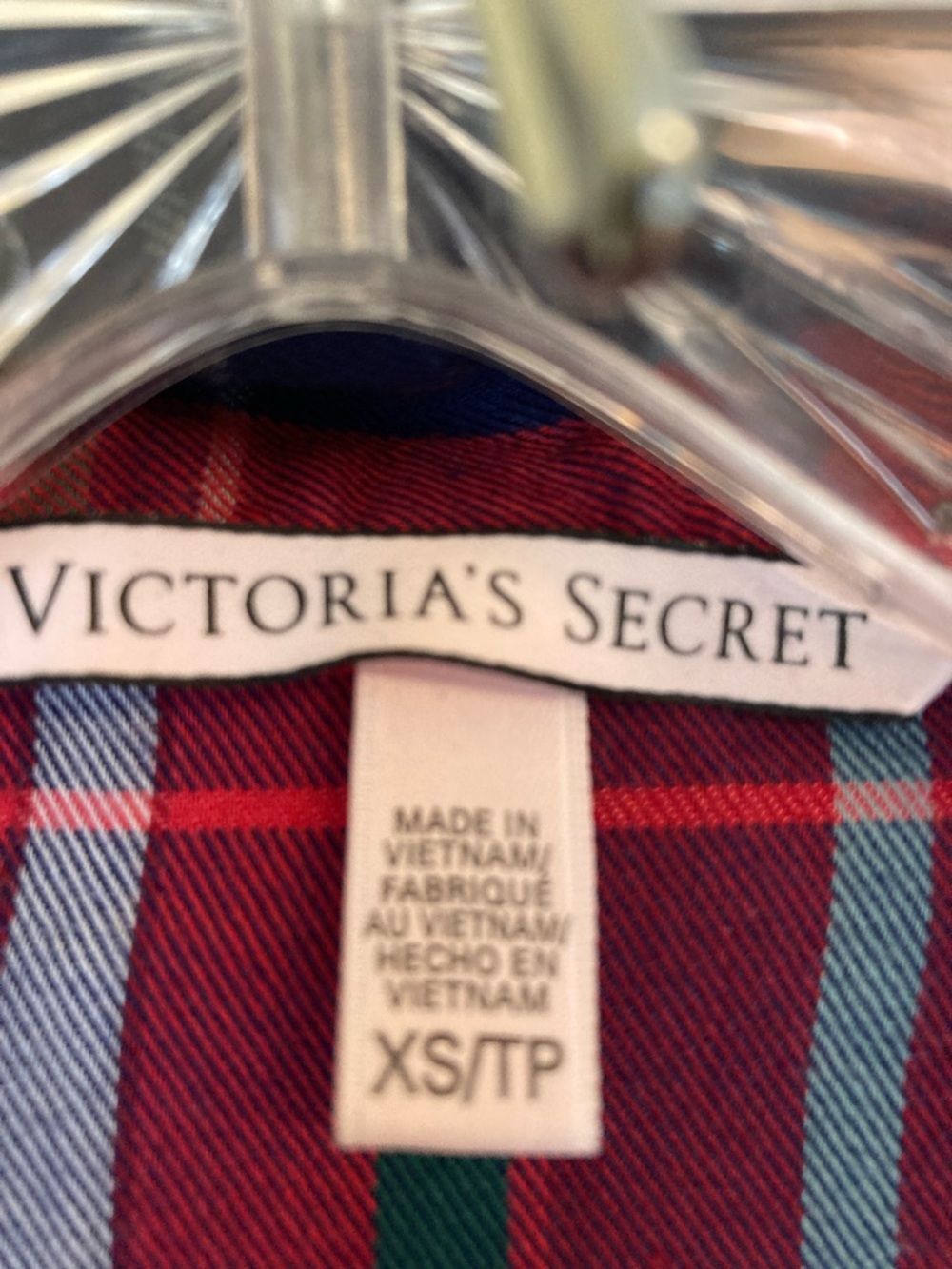 Victoria's Secret Red Navy Plaid Lightweight Cotton Pajama Set - Picture 2 of 11